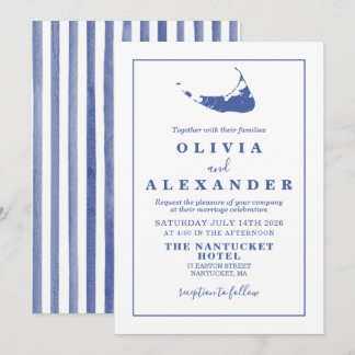 Invitación a la boda azul de Nantucket