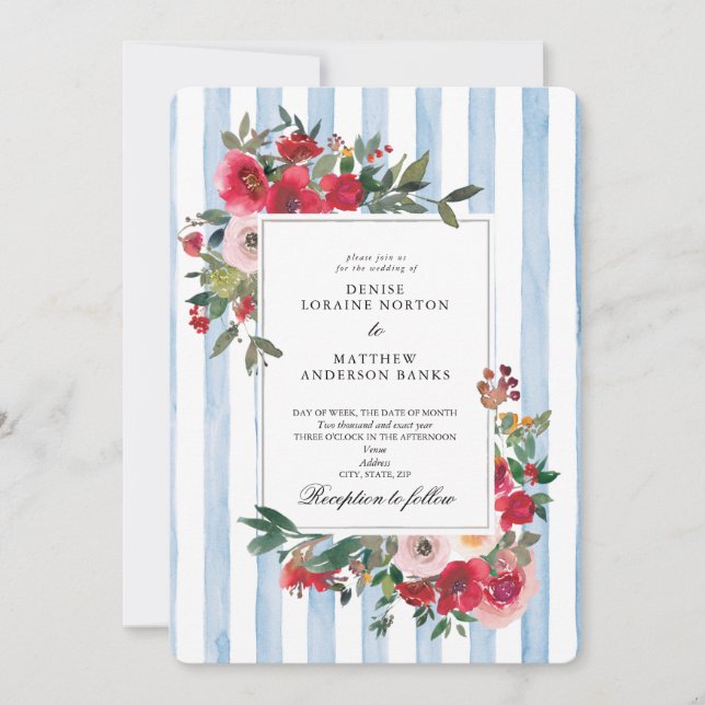 Invitación a la boda azul de Omphalodes (Anverso)