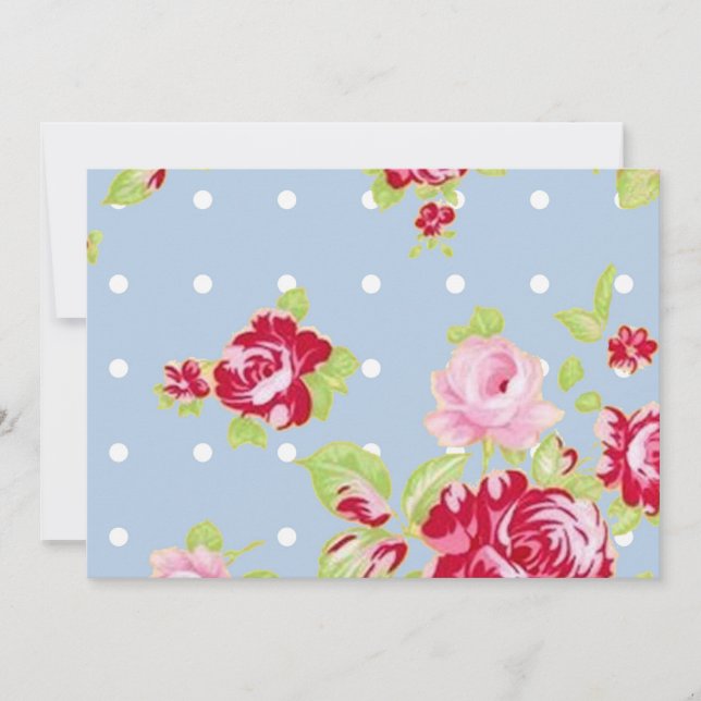 Invitación A La Boda Azul De rosas (Anverso)