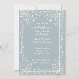Invitación a la boda azul de Victoria