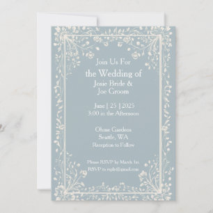 Invitación a la boda azul de Victoria