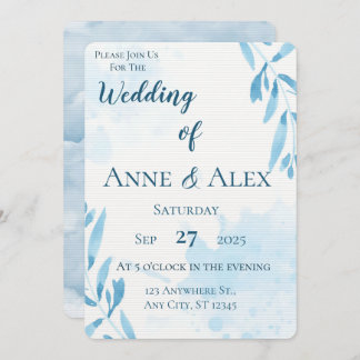 Invitación a la boda azul del bebé - Invitación al