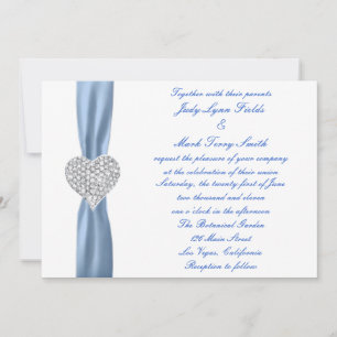 Invitación a la Boda Azul del Corazón de Diamante