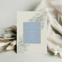 Invitación a la Boda Azul Dusty Floral Vintage