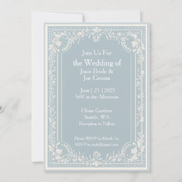 Invitación a la boda azul eduardiana