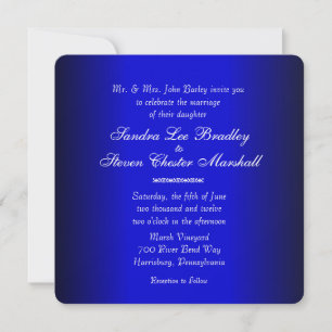 Invitación a la boda azul eléctrica