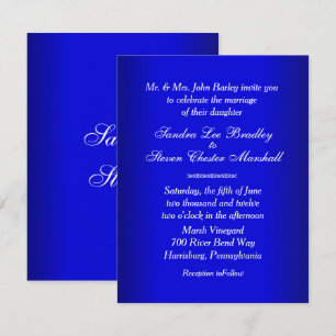 Invitación a la boda azul eléctrica