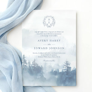 Invitación a la Boda Azul Forestal