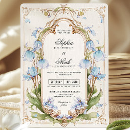 Invitación a la boda azul ligera