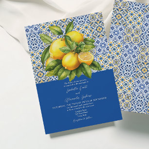 Invitación a la boda azul limonar siciliana italia
