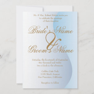 Invitación a la boda azul Mardi Gras