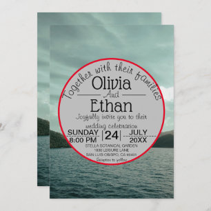 Invitación a la boda azul marina en la playa