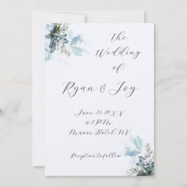 Invitación a la boda azul más ligera