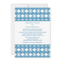 Invitación a la boda azul-moderna de decoro