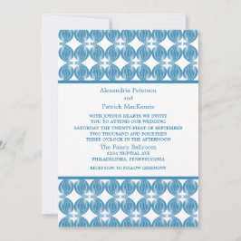 Invitación a la boda azul-moderna de decoro