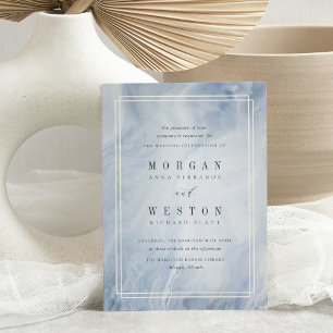 Invitación a la boda azul opal