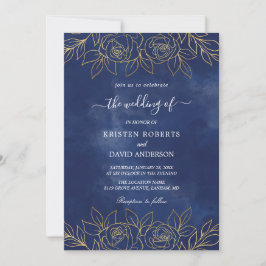 invitación a la boda azul real
