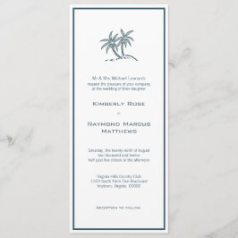 Invitación a la Boda Azul Tropical de Palmeras Gem