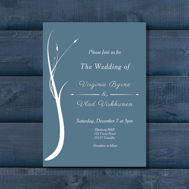 Invitación a la boda azul turbia (Dusty Blue Wedding Invitation)