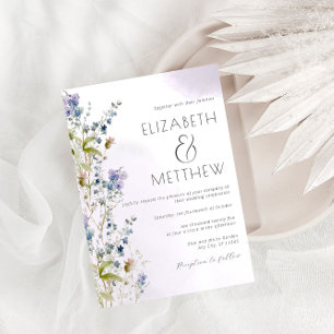 Invitación a la boda azul turbia