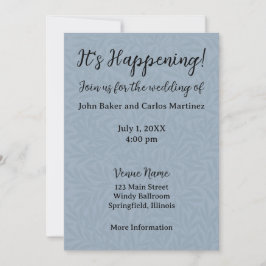 Invitación a la boda azul turbia