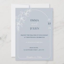 Invitación a la boda azul turquesa floral