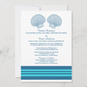 Invitación a la boda azul turquesa náutica