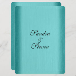 Invitación a la boda azul verde azulada