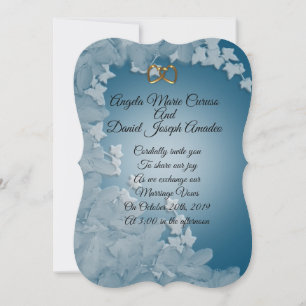 Invitación a la boda, azul Verde azulado con perso