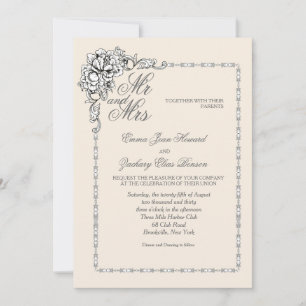 Invitación a la boda barroca de belleza