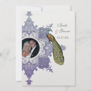Invitación a la boda barroca de pavo real - Lavand