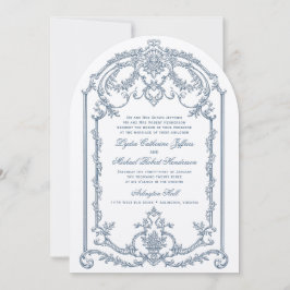 Invitación a la boda barroca del Ornato Azul franc