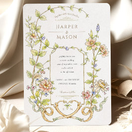 Invitación a la boda barroca floral