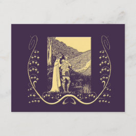 Invitación a la boda Beardsley Nouveau Knight y La