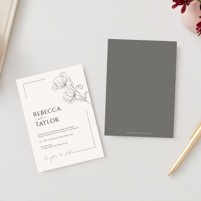 invitación a la boda beige elegant Minimal (Subido por el creador)