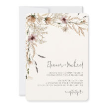 Invitación a la boda Beige-flor silvestre acuarela
