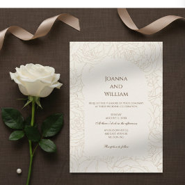 Invitación a la boda beige marrón moderna y elegan