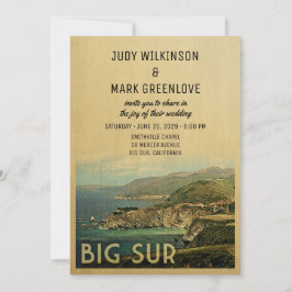 Invitación a la boda Big Sur Vieja a mediados del