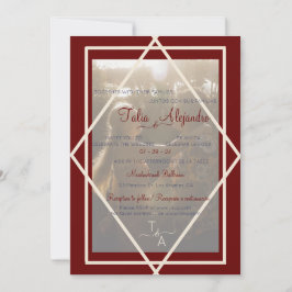 Invitación a la boda bilingüe de Borgoña