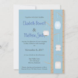 Invitación a la boda bilingüe de bosques