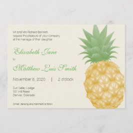 Invitación a la boda bilingüe de la piña tropical