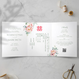 Invitación a la boda bilingüe de peones chinos (VE