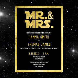 Invitación a la boda Black Gold Sci
