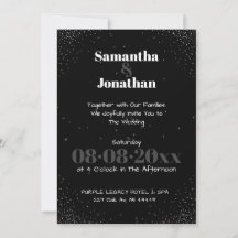 Invitación a la boda Black Simple Dark Sky
