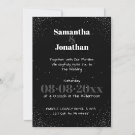 Invitación a la boda Black Simple Dark Sky