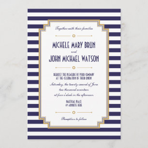 Invitación a la Boda Blanca Azul de la Armada Náut