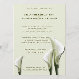 Invitación a la boda blanca Calla Lilies