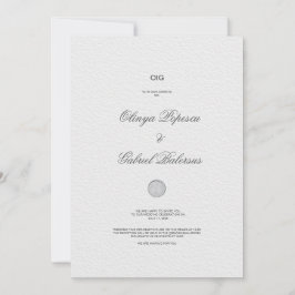 Invitación a la boda blanca con brotes de brocha d