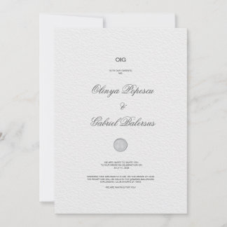 Invitación a la boda blanca con brotes de brocha d