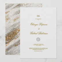 Invitación a la boda blanca con brotes de brocha d